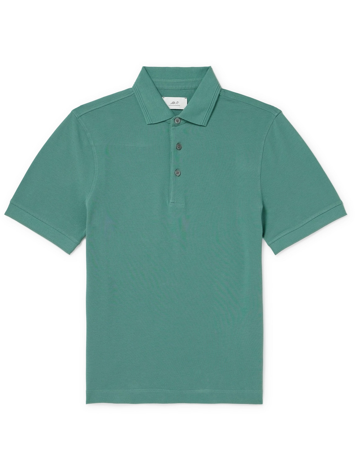 Mr P Slim-fit Cotton-piqué Polo Shirt In Green