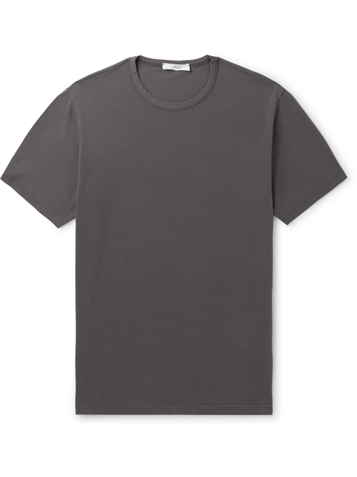 Mr P Garment-dyed Organic Cotton-jersey T-shirt In Brown