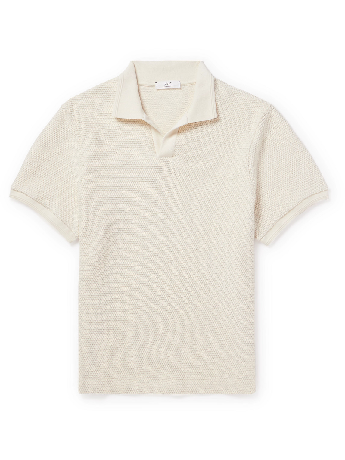 Golf Textured-Knit Organic Cotton Polo Shirt