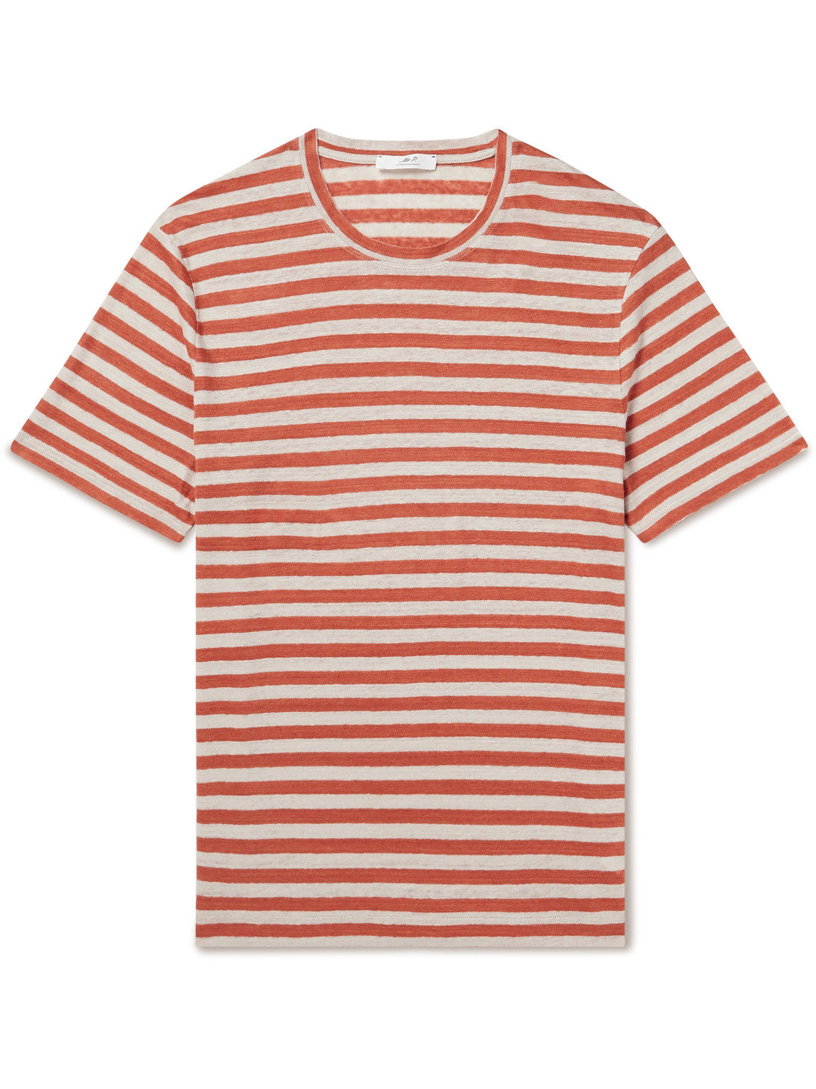 Striped Linen-Jersey T-Shirt