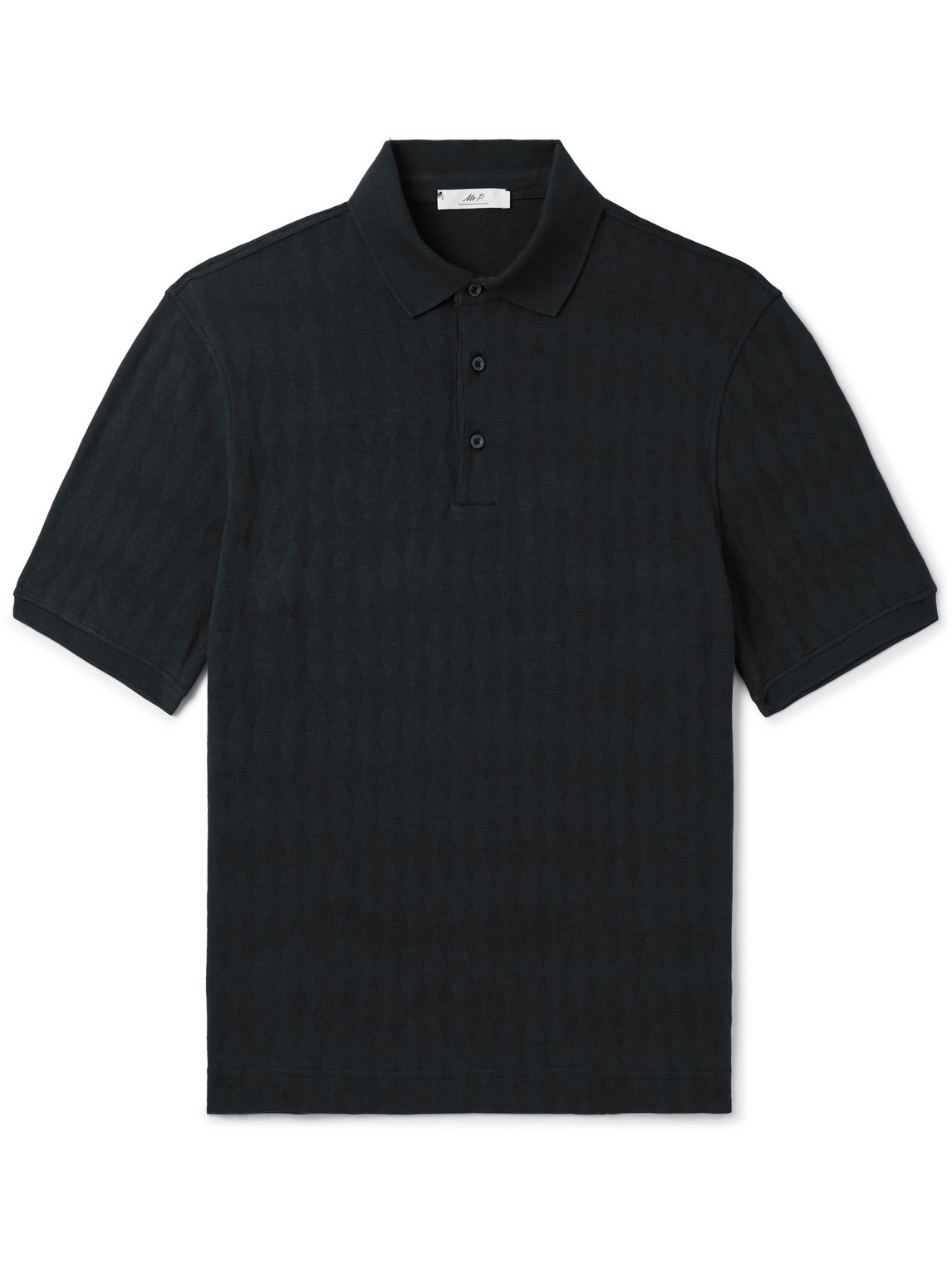 Golf Checked Organic Cotton-Jacquard Polo Shirt