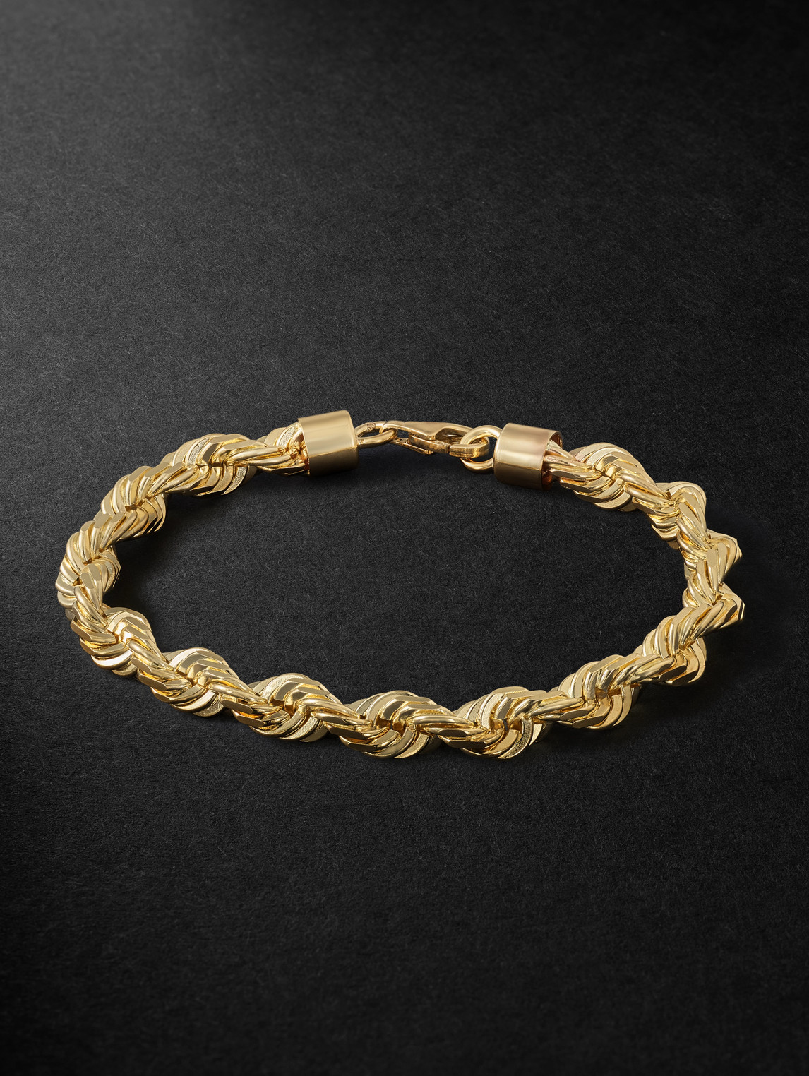 Established Heavy Rope 14-karat Gold Bracelet