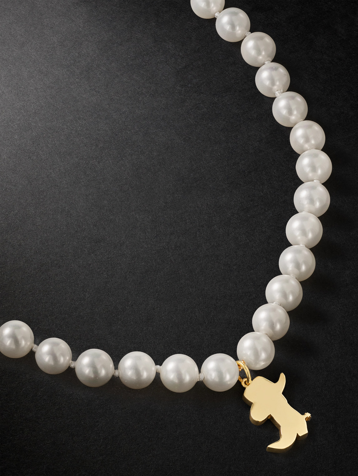 Established Cowboy Boot 14-karat Gold Moonstone Necklace In Gray