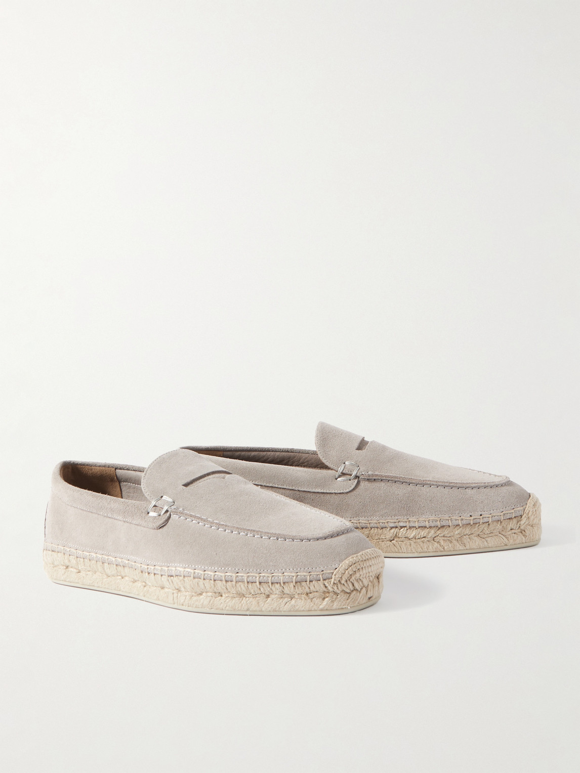 Shop Christian Louboutin Paquepapa Suede Espadrilles In Neutrals