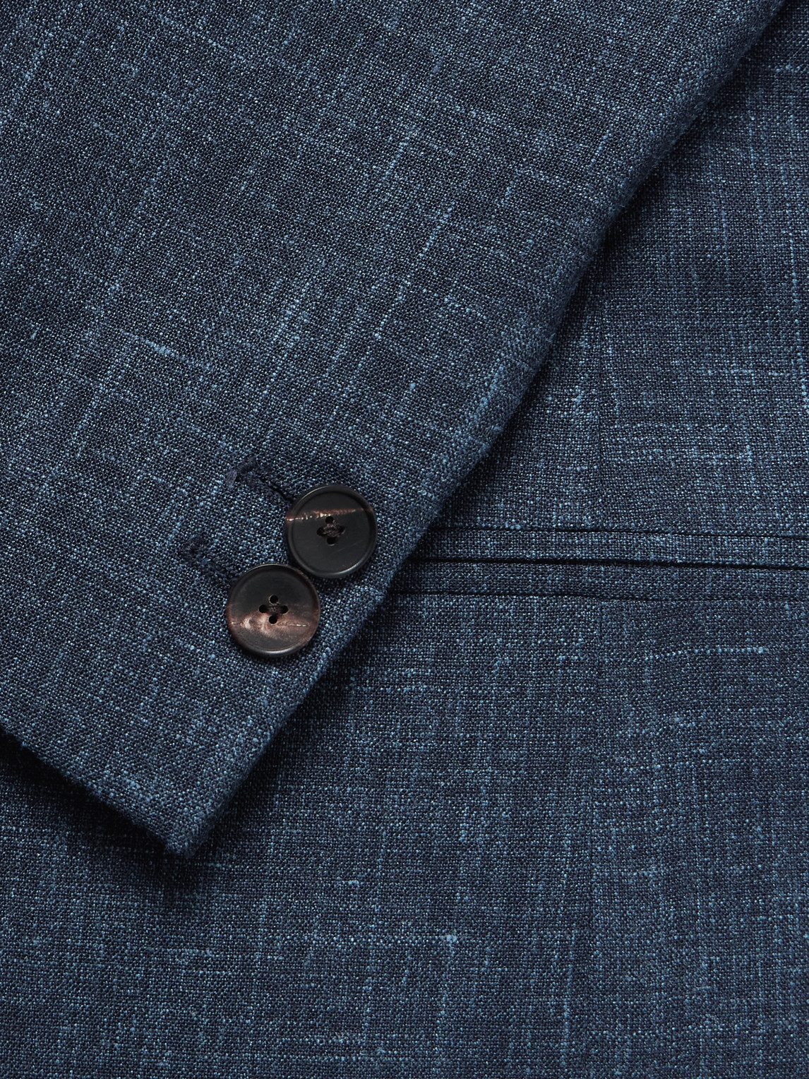 Shop Mr P Virgin Wool, Silk And Linen-blend Suit Jacket In Blue