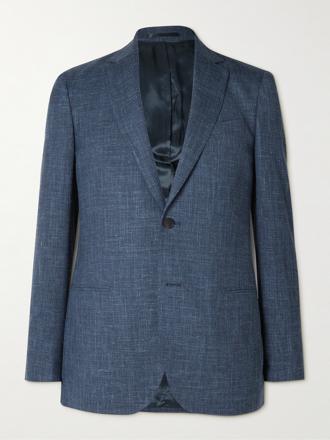 Mr P Virgin Wool, Silk And Linen-blend Suit Jacket In Blue