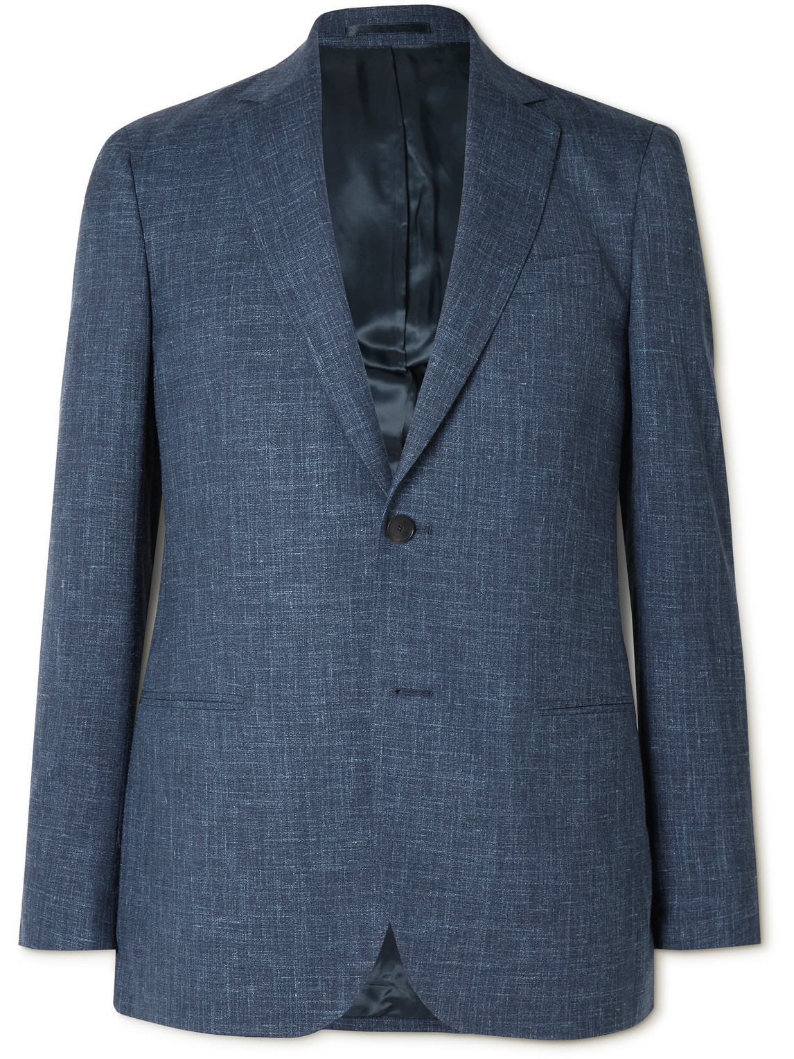 Mr P Virgin Wool, Silk And Linen-blend Suit Jacket In Blue