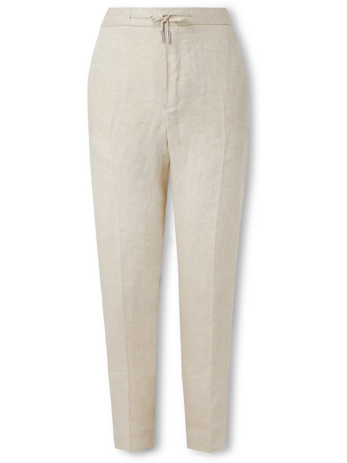 James Straight-Leg Linen-Twill Drawstring Suit Trousers