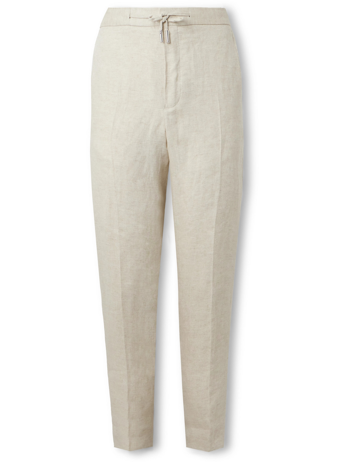 James Straight-Leg Linen-Twill Drawstring Suit Trousers