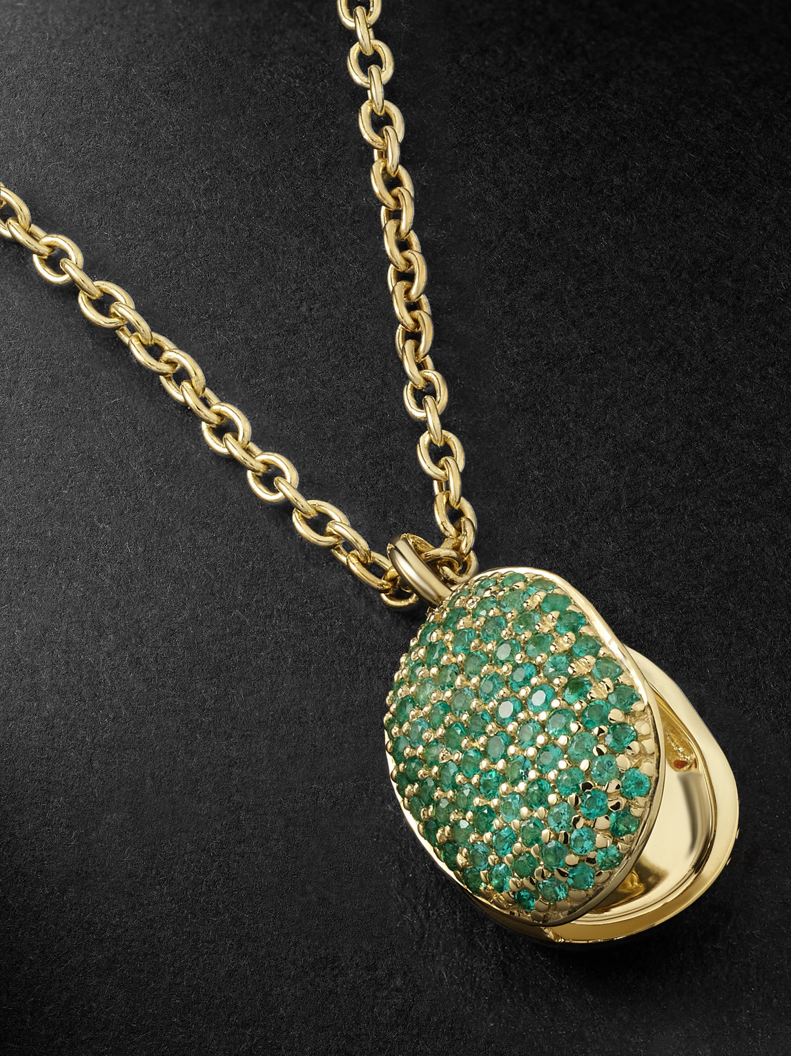 Pattaraphan Baby Locket 14-karat Gold Emerald Pendant Necklace In Green