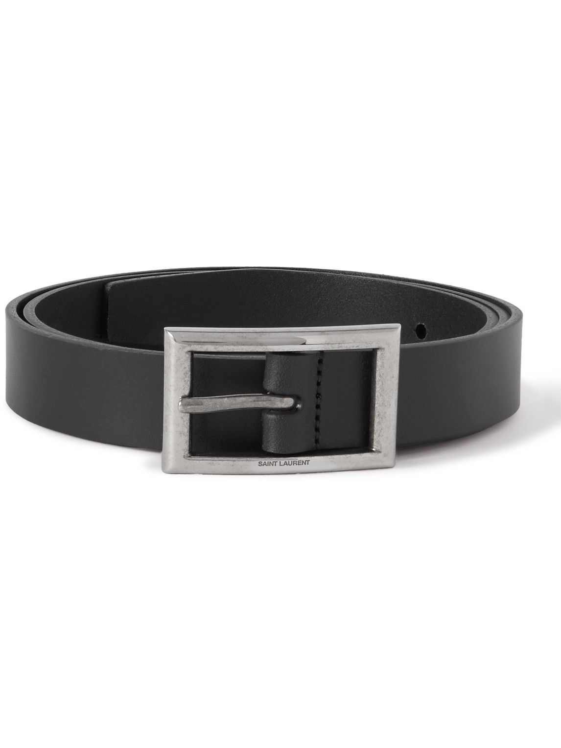 Saint Laurent 3cm Leather Belt In Black