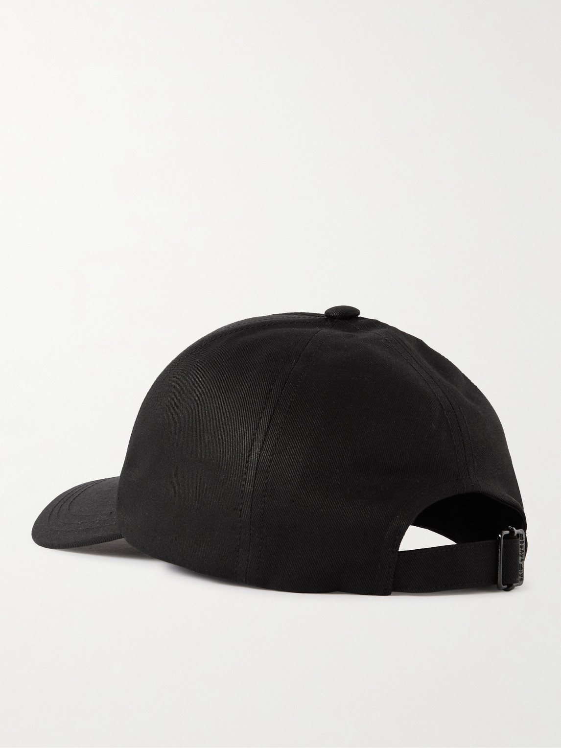 Shop Saint Laurent Logo-embroidered Cotton And Linen-blend Gabardine Baseball Cap In Black