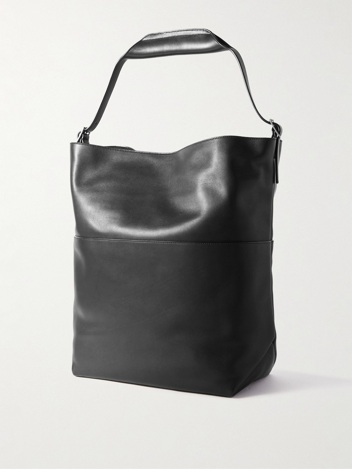 Saint Laurent Leather Tote Bag In Black