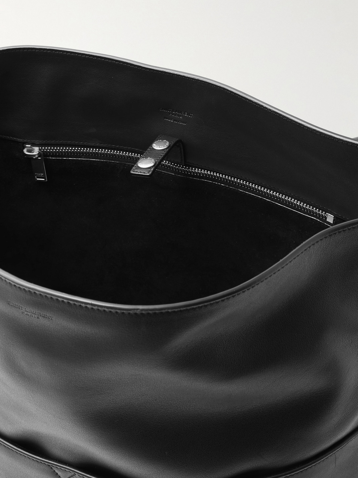 Saint Laurent Leather Tote Bag In Black
