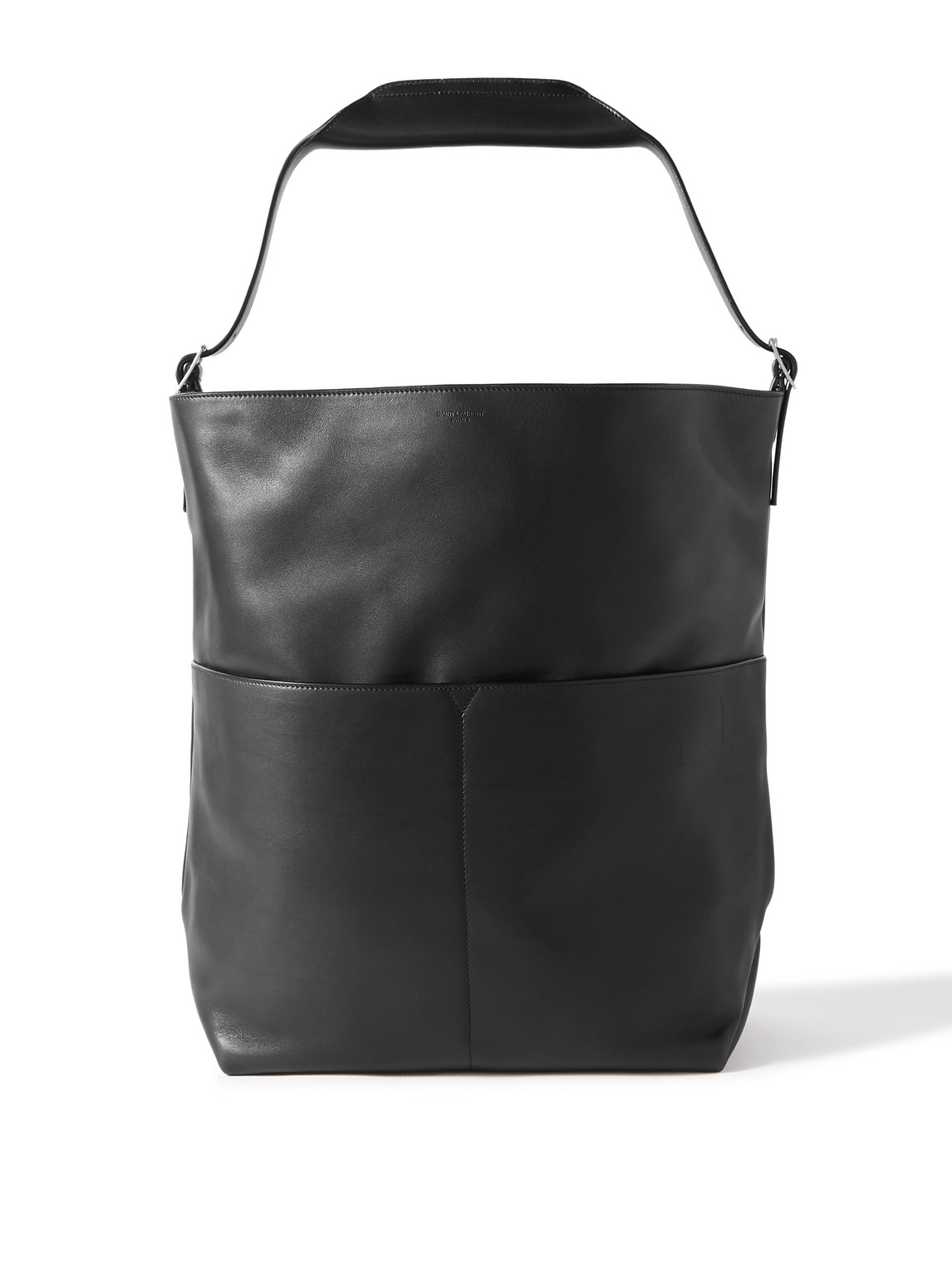 Saint Laurent Leather Tote Bag In Black