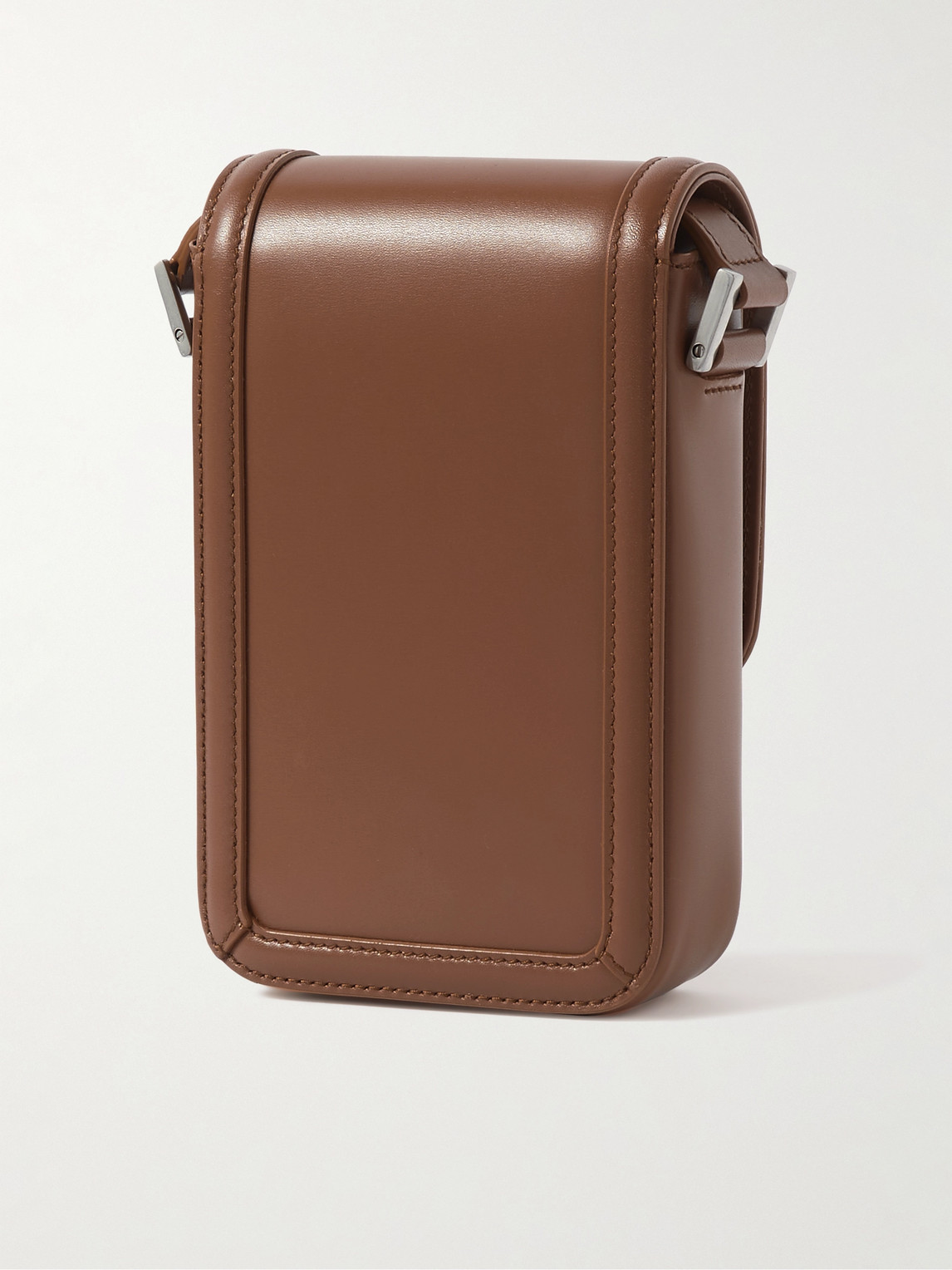 Shop Saint Laurent Solferino Mini Logo-embellished Leather Messenger Bag In Brown