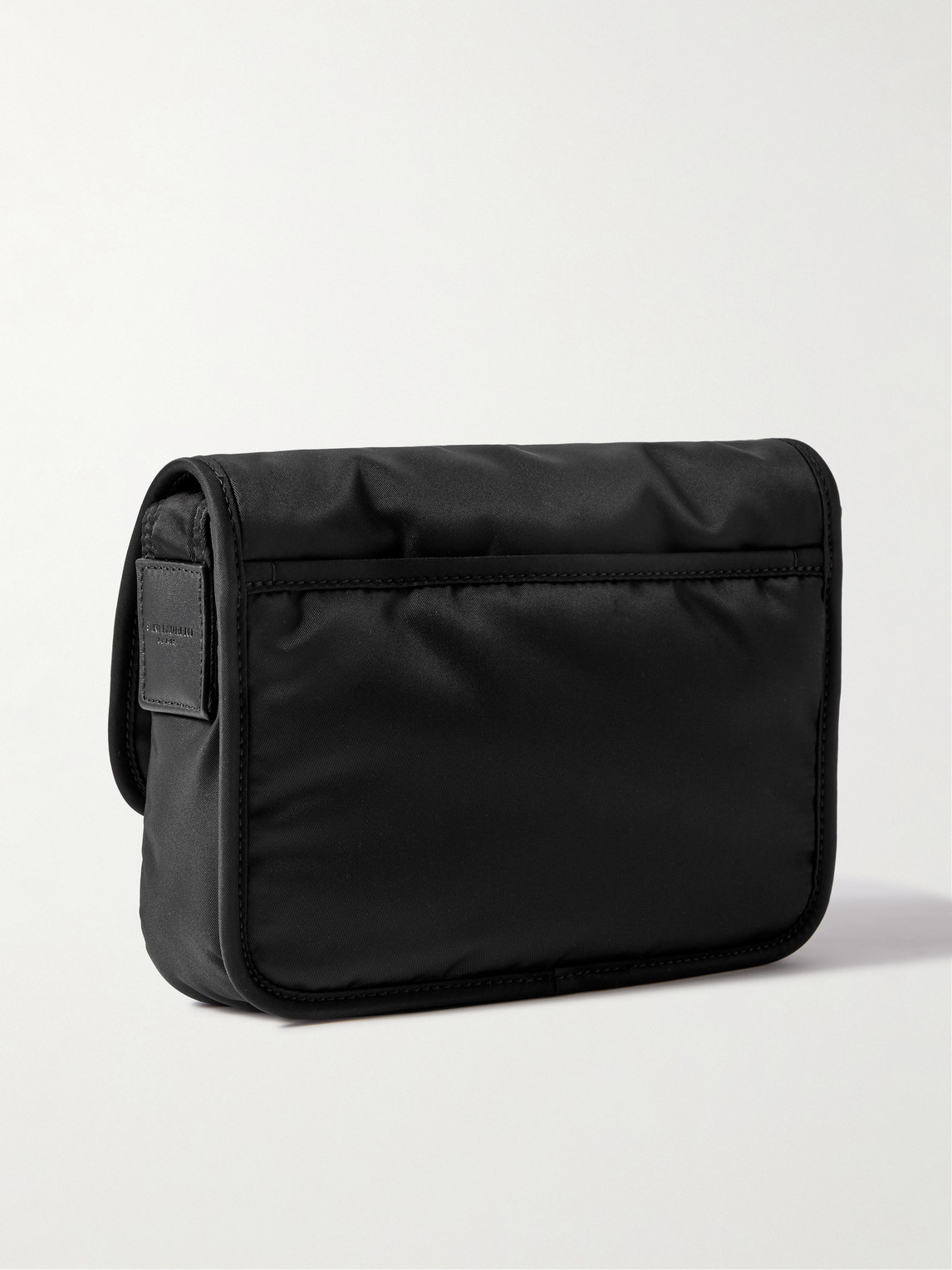 Saint Laurent Niki Small Leather-trimmed Shell Messenger Bag In Black