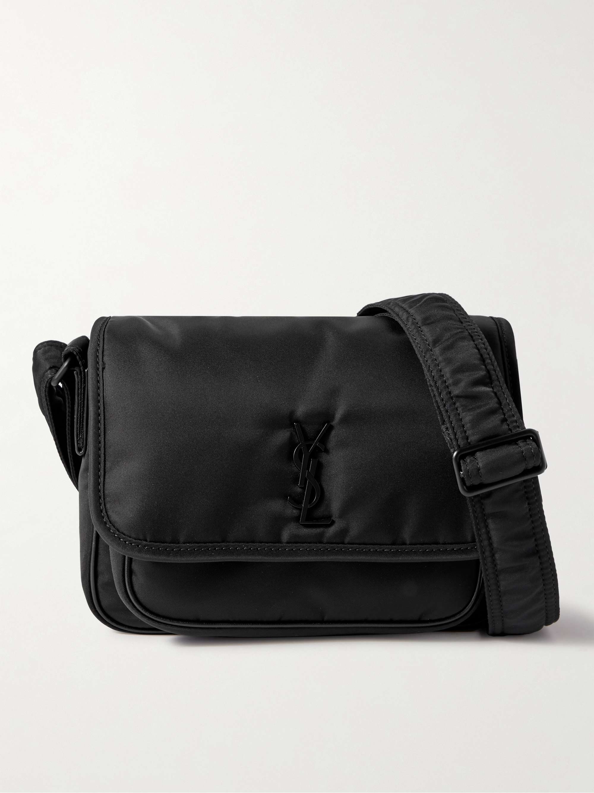 SAINT LAURENT Niki Small Leather-Trimmed Shell Messenger Bag for Men ...