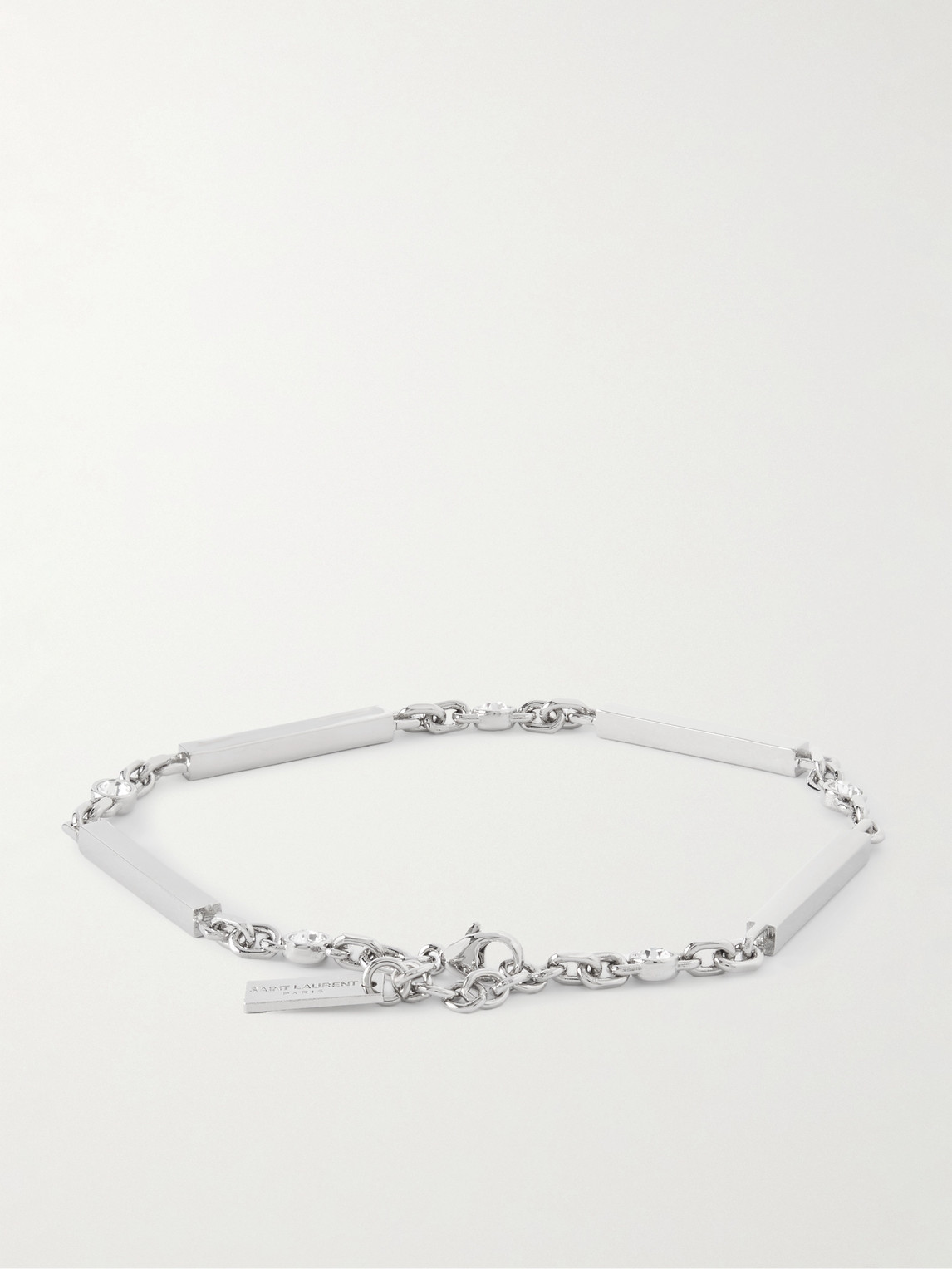 Shop Saint Laurent Silver-tone Crystal Bracelet