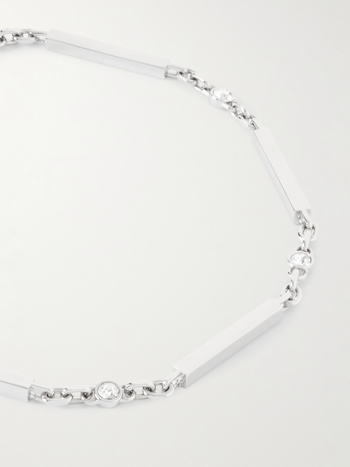 Shop Saint Laurent Silver-tone Crystal Bracelet