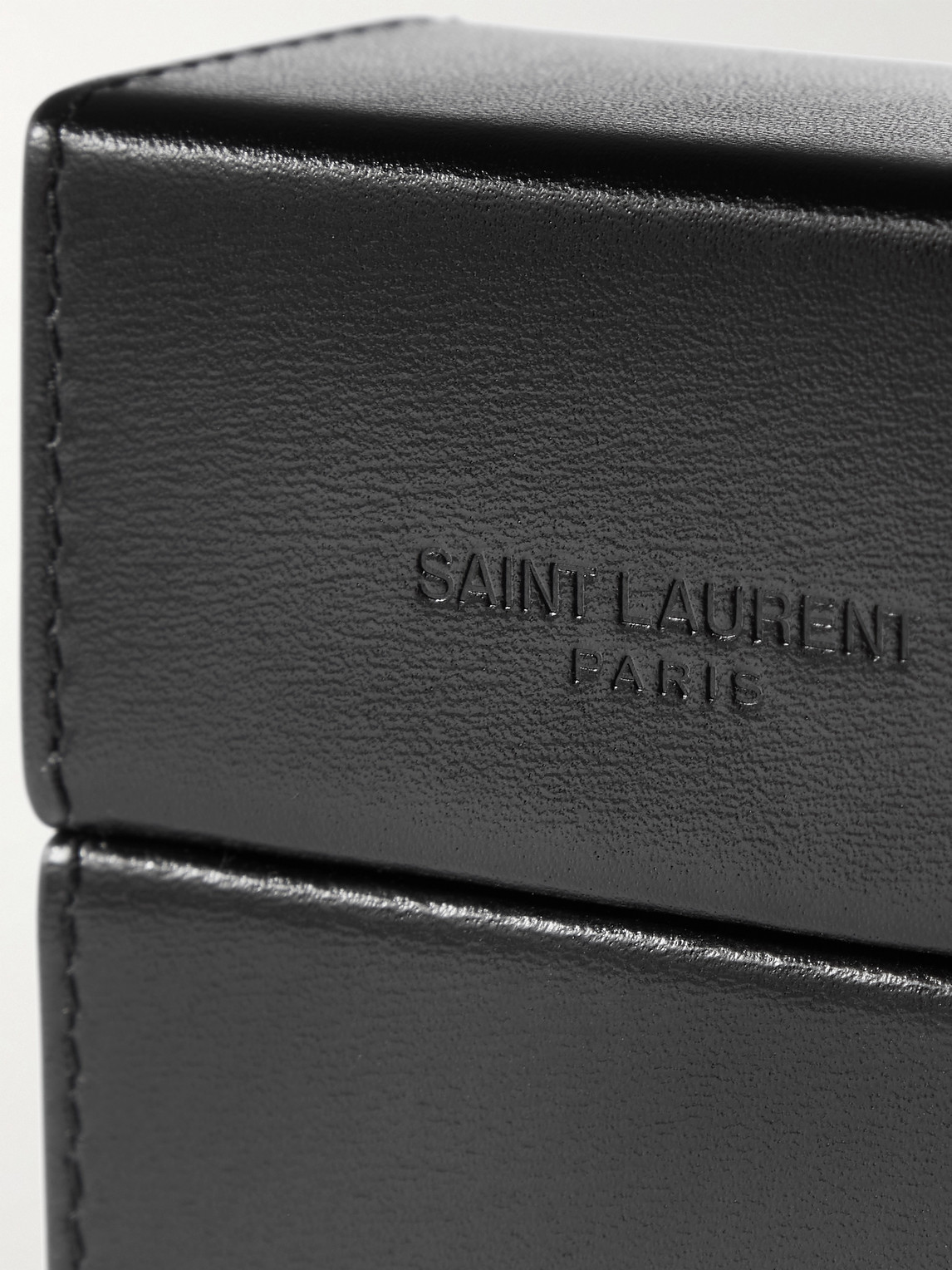 Shop Saint Laurent Leather Pouch In Black