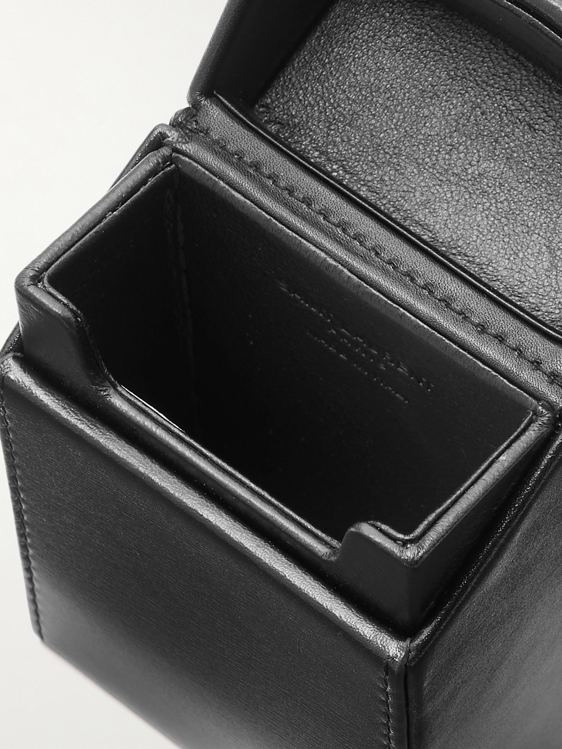 Shop Saint Laurent Leather Pouch In Black