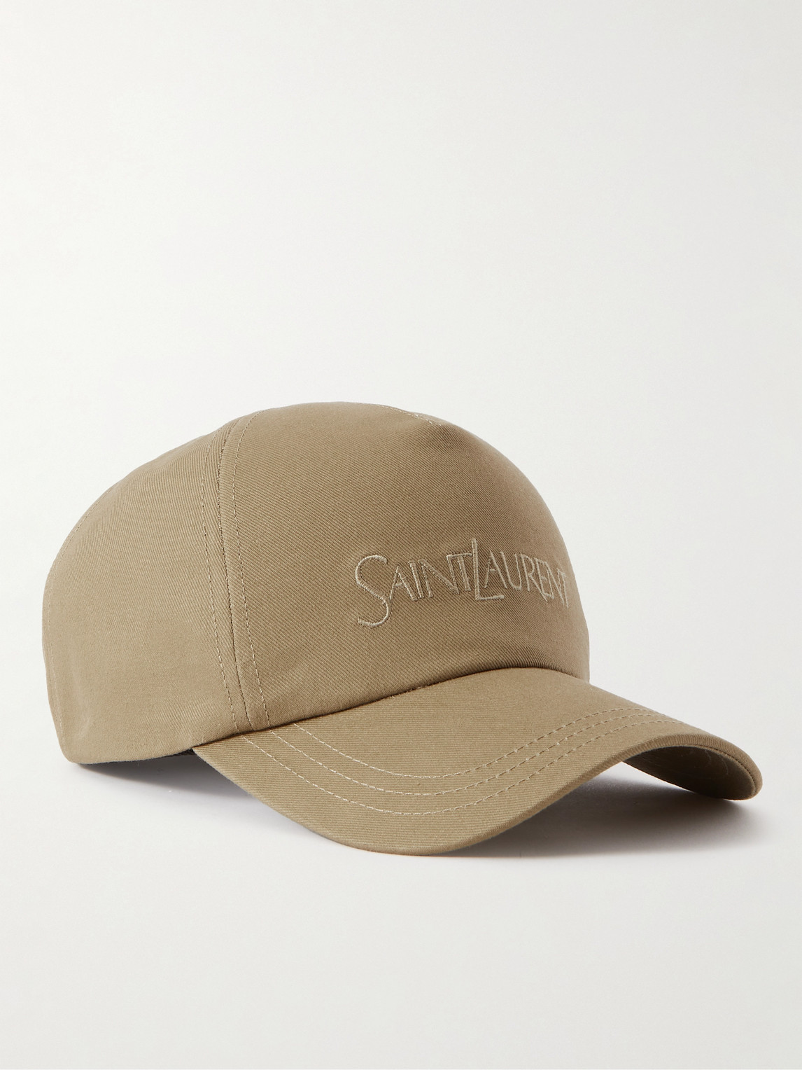 Saint Laurent Embroidered Cotton And Linen-blend Gabardine Baseball Cap