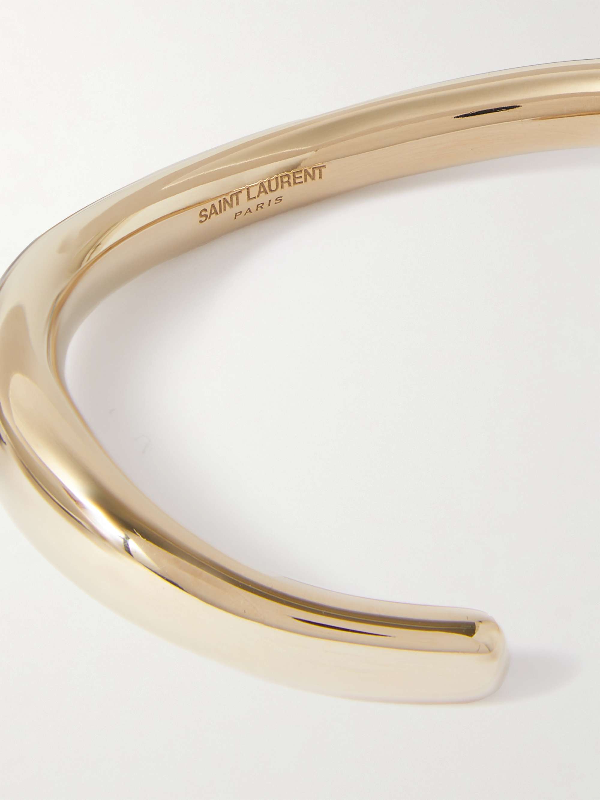 Saint Laurent open-cuff design polished-finish bracelet - Gold
