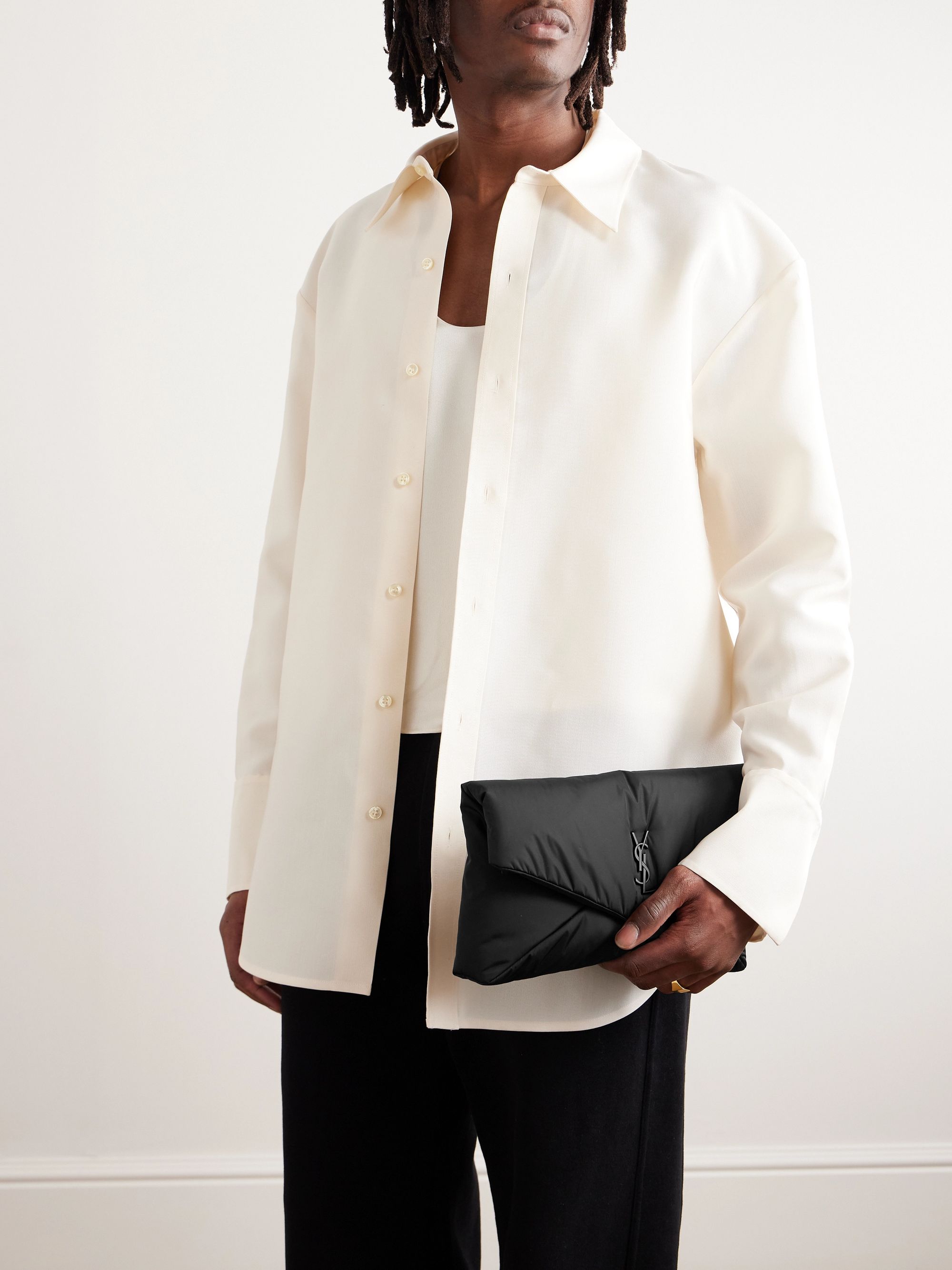 Cassandre Logo-Appliquéd Padded Shell Pouch