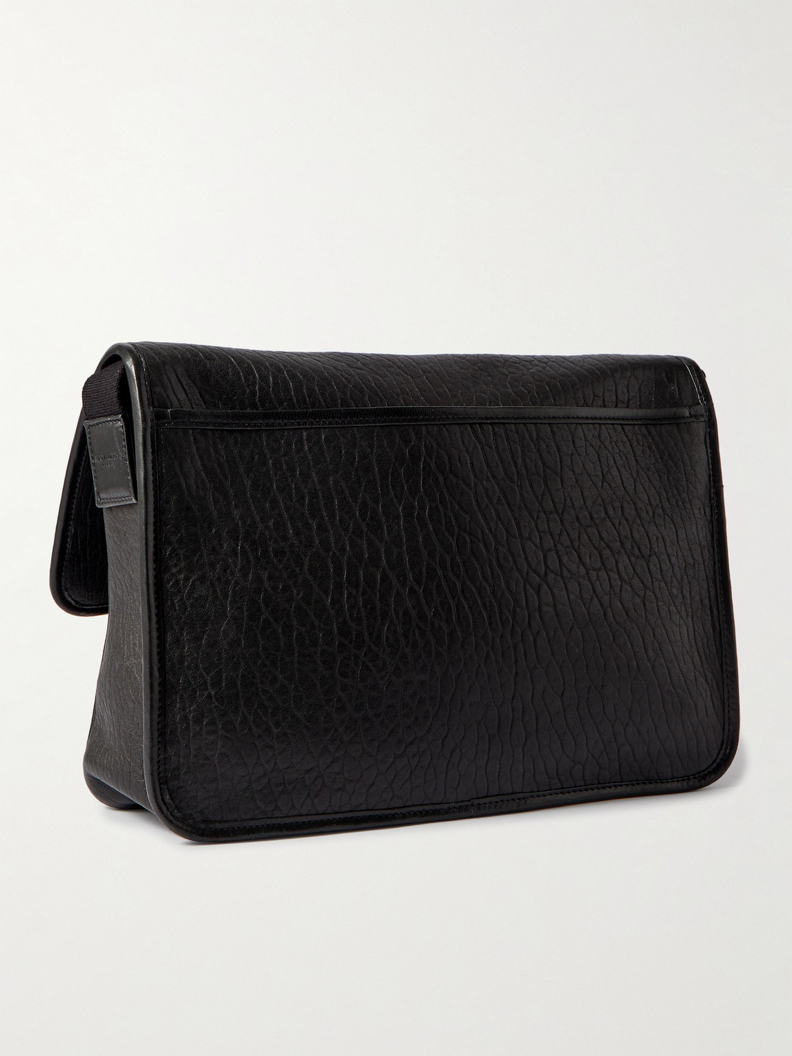 Shop Saint Laurent Niki Textured-leather Messenger Bag In Black