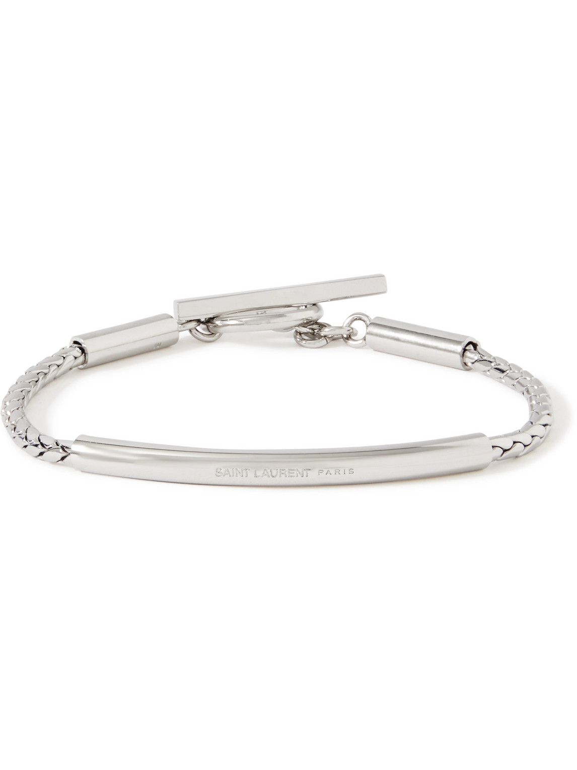 Saint Laurent Logo-engraved Silver-tone Chain Bracelet