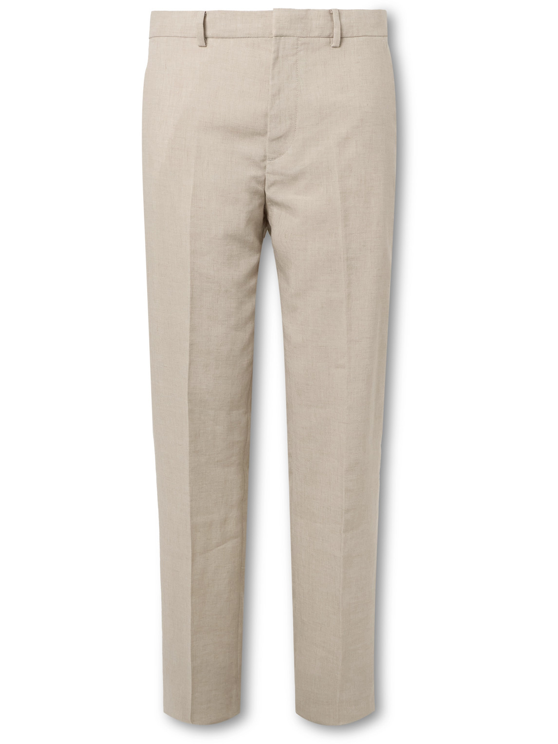 Straight-Leg Linen-Blend Suit Trousers