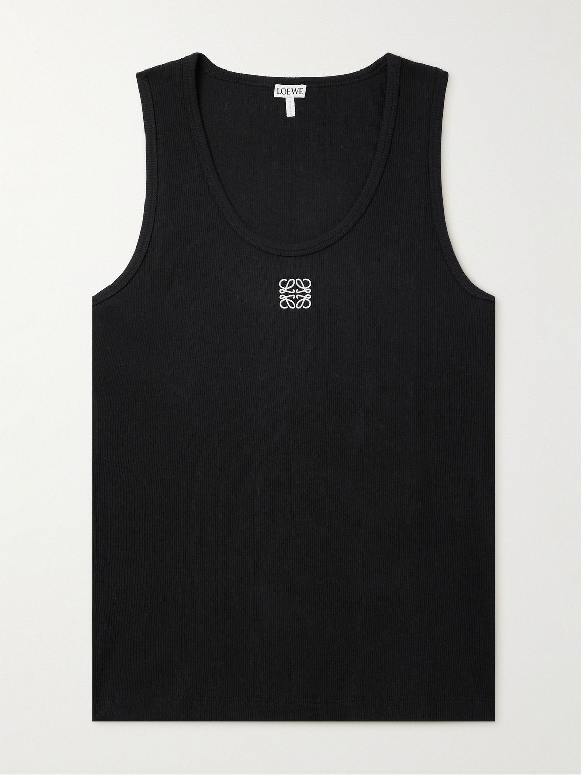 Loewe Logo-Embroidered Ribbed Stretch-Cotton Tank Top - Men