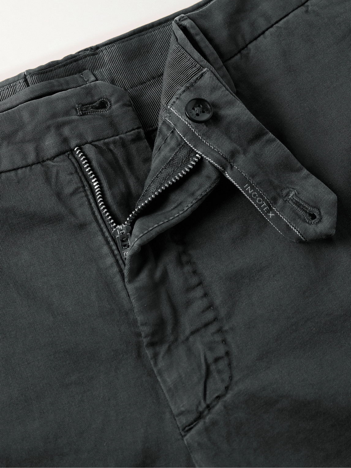 Shop Incotex Venezia 1951 Straight-leg Cotton-blend Twill Bermuda Shorts In Gray