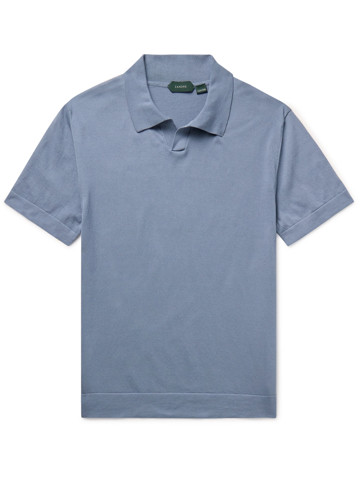 Incotex Slim-fit Cotton And Silk-blend Polo Shirt In Blue