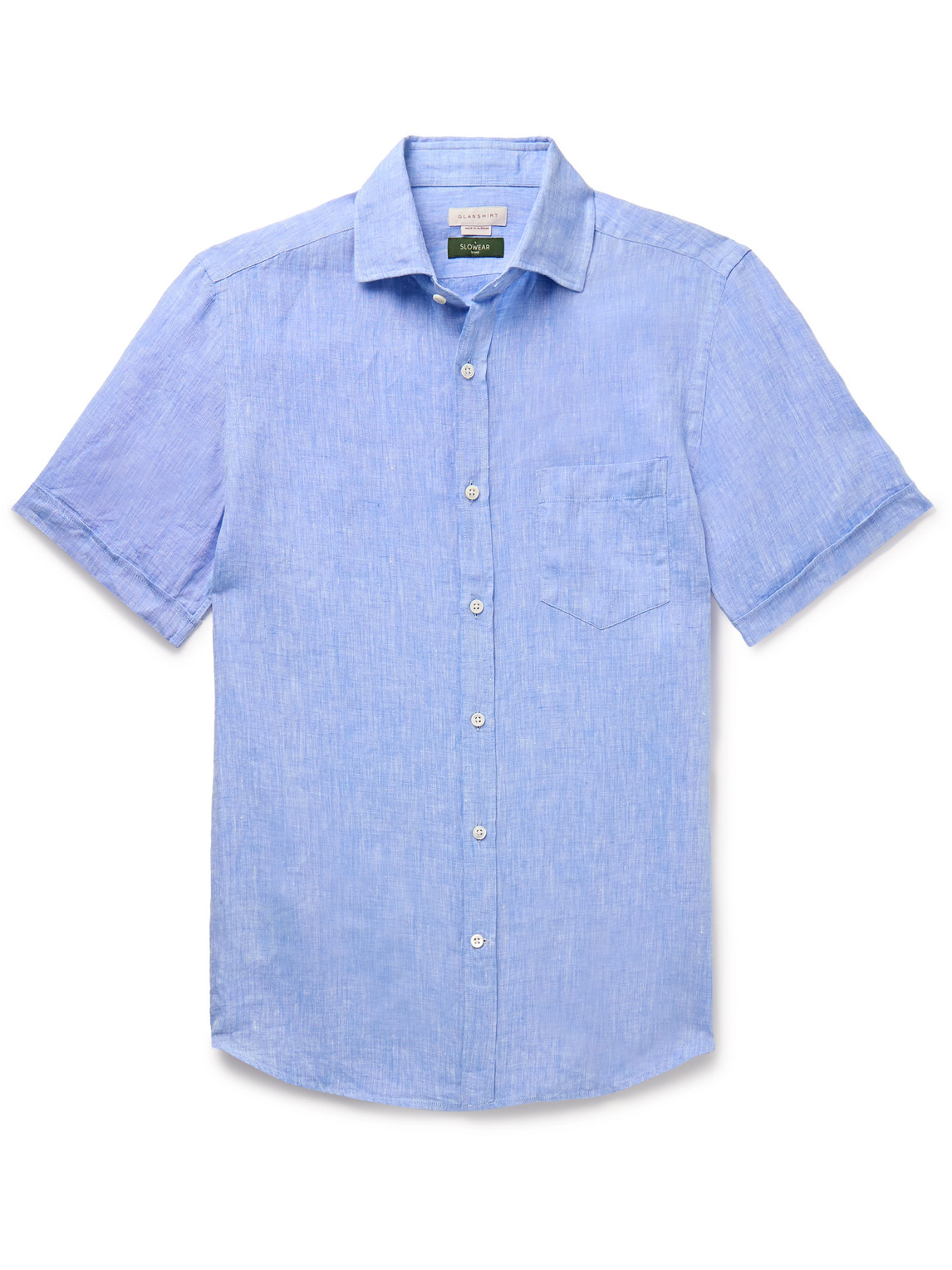 Incotex Slim-fit Linen Shirt In Blue