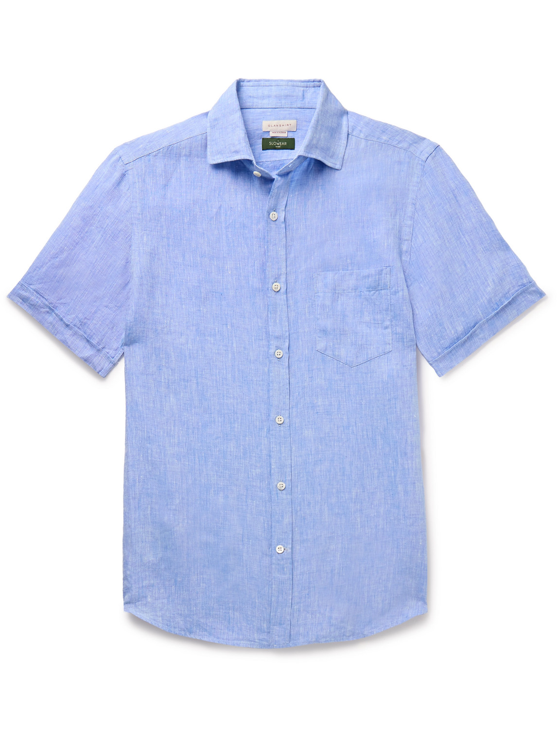 Incotex Slim-fit Linen Shirt In Blue