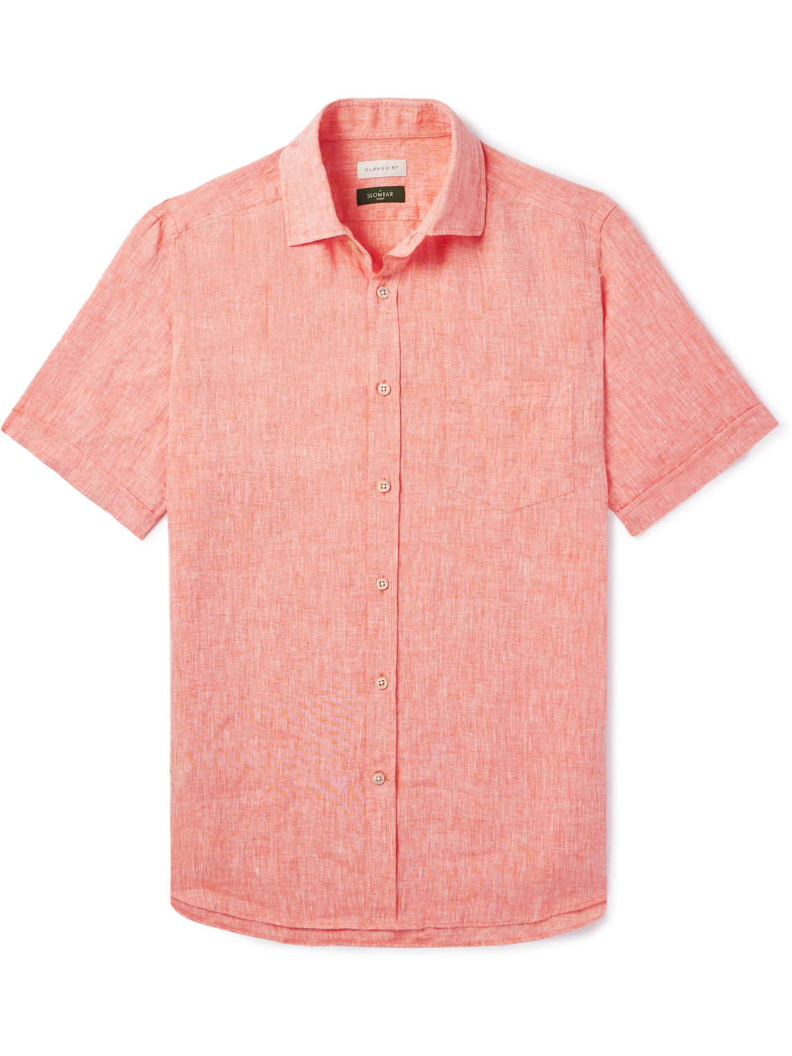 Incotex Slim-fit Linen Shirt In Orange