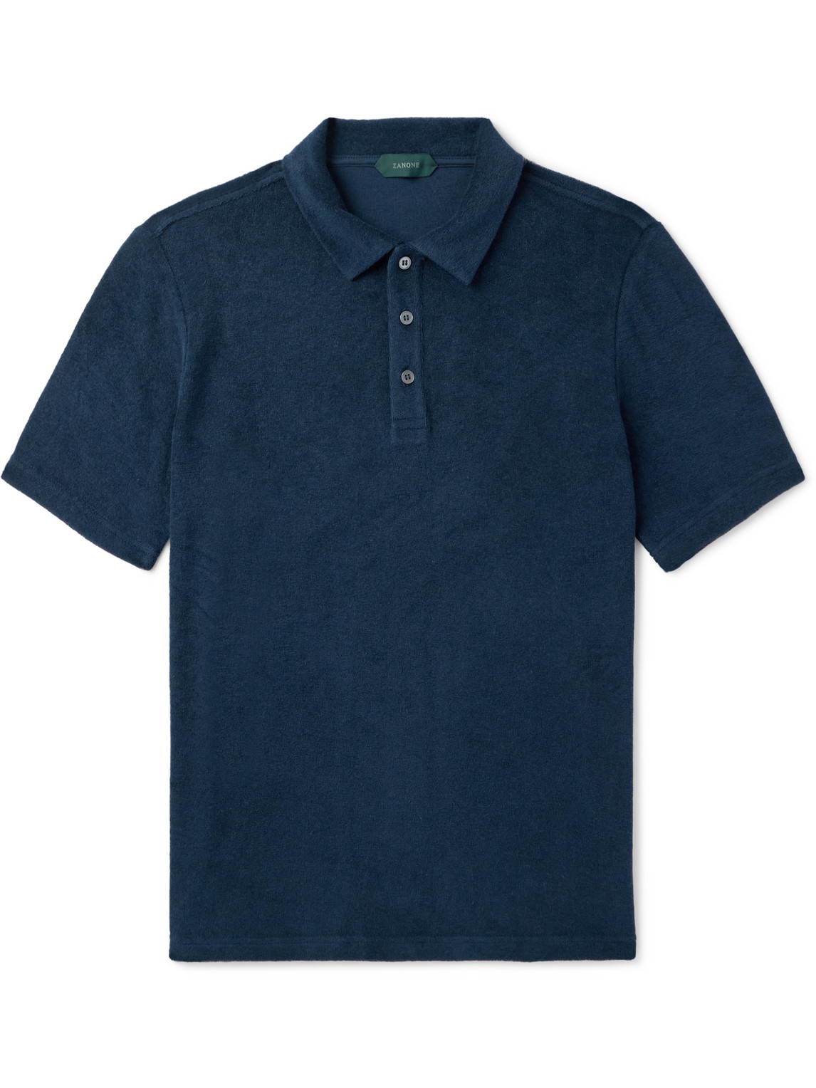 Incotex Cotton-terry Polo-shirt In Blue