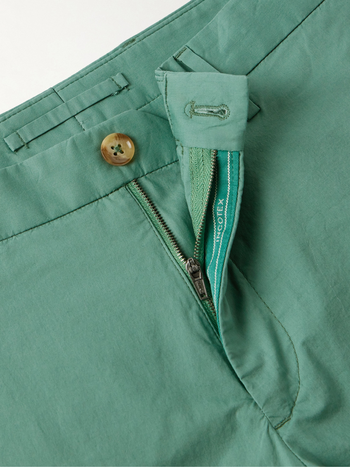 Shop Incotex Venezia 1951 Slim-fit Stretch-cotton Poplin Bermuda Shorts In Green