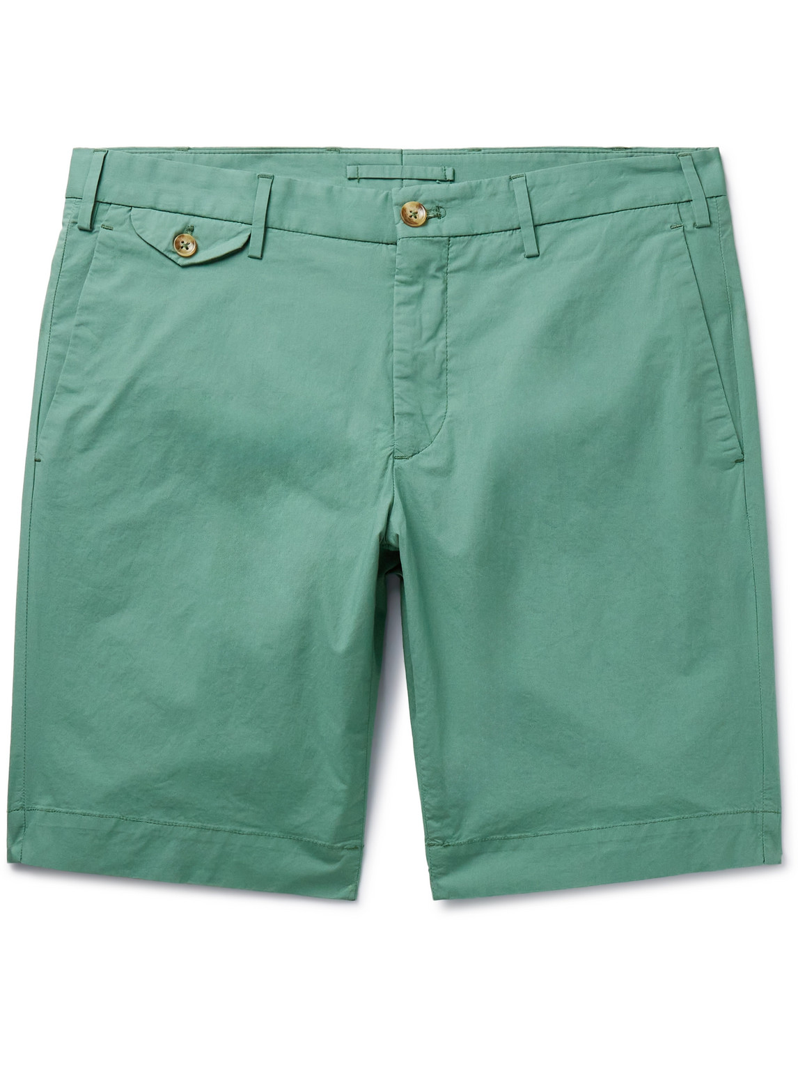 Incotex - Venezia 1951 Slim-Fit Stretch-Cotton Poplin Bermuda Shorts - Men - Green - IT 48