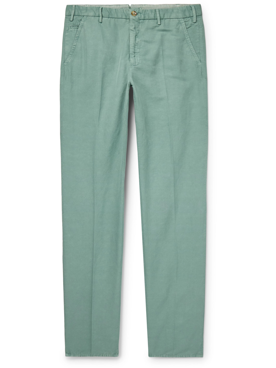 Incotex Venezia 1951 Slim-fit Straight-leg Chinolino Trousers In Green