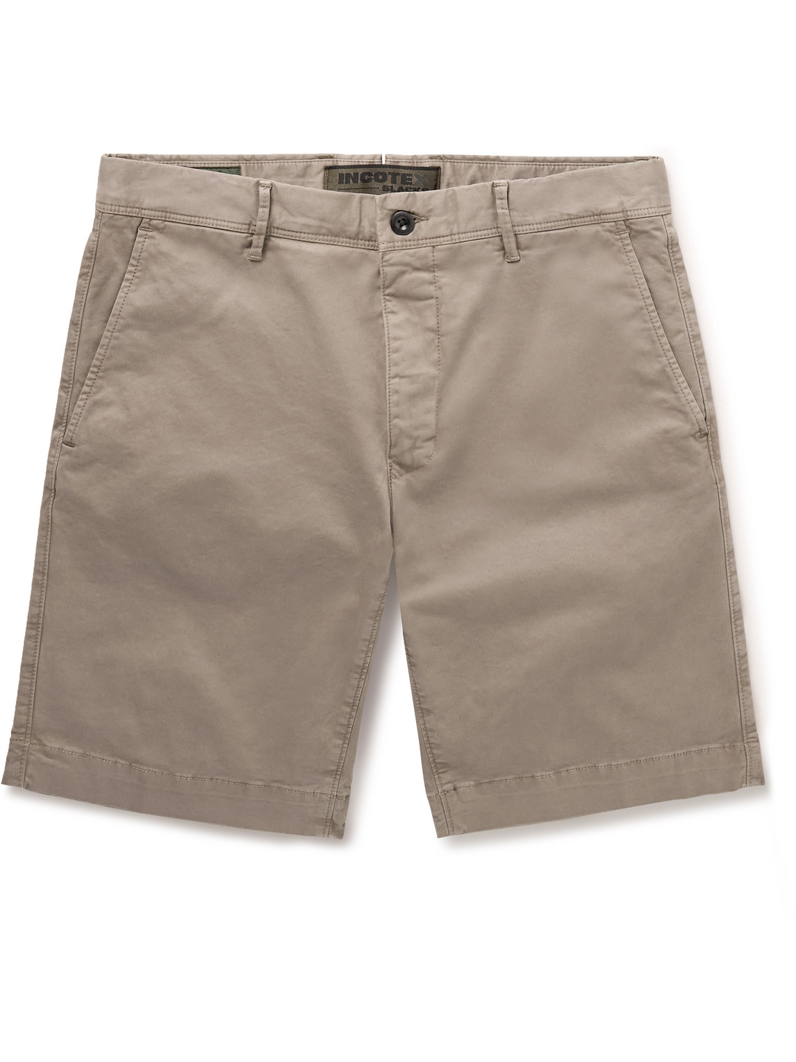 Incotex Slim-fit Stretch-cotton Twill Bermuda Shorts In Brown