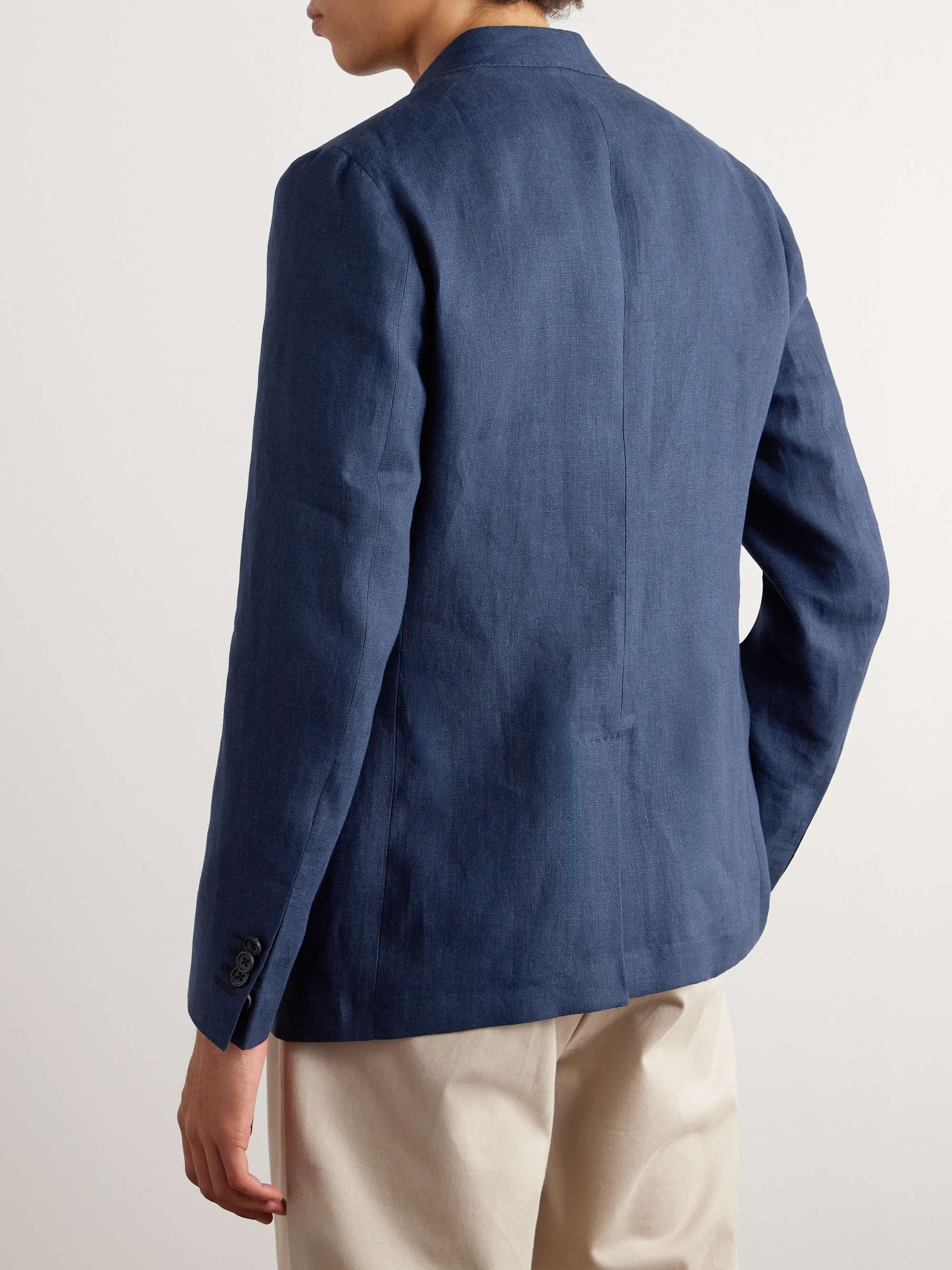 INCOTEX Montedoro Unstructured Linen-Canvas Blazer