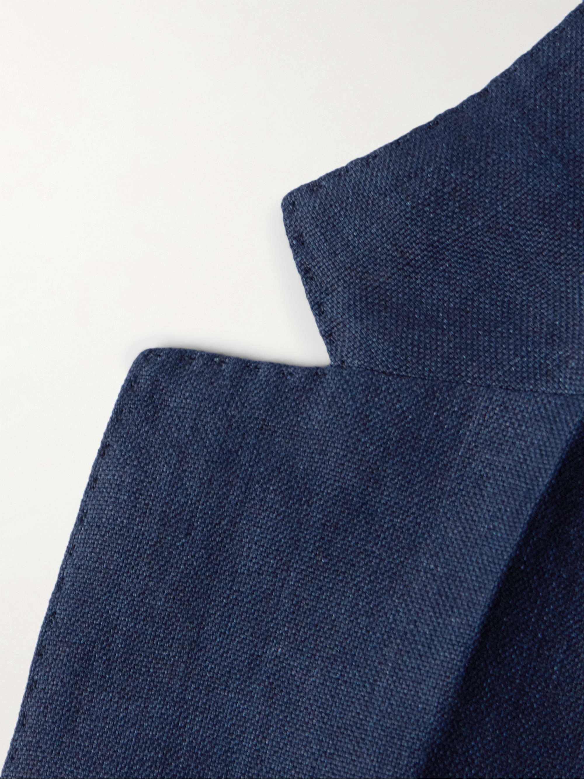 INCOTEX Montedoro Unstructured Linen-Canvas Blazer