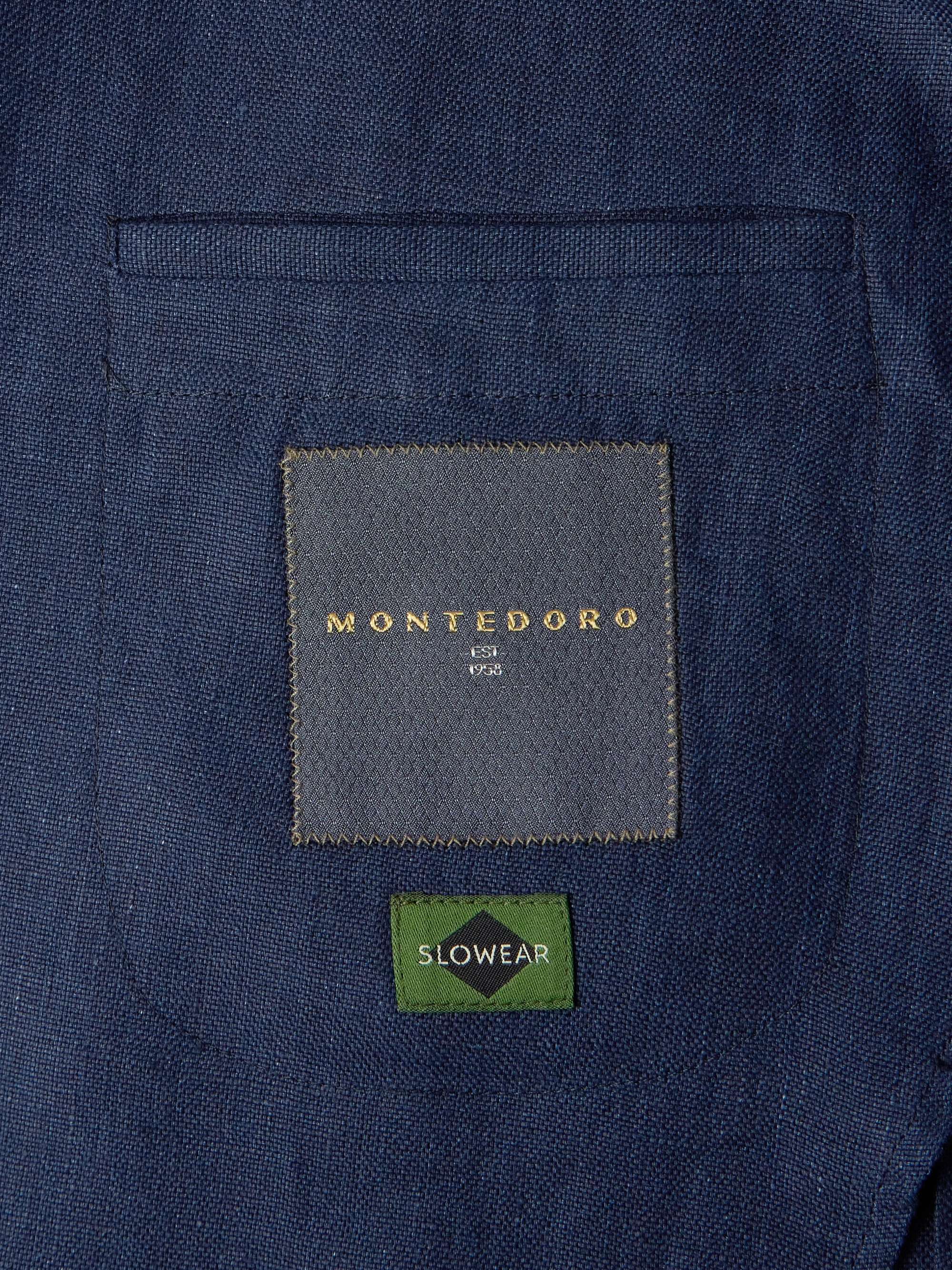 INCOTEX Montedoro Unstructured Linen-Canvas Blazer