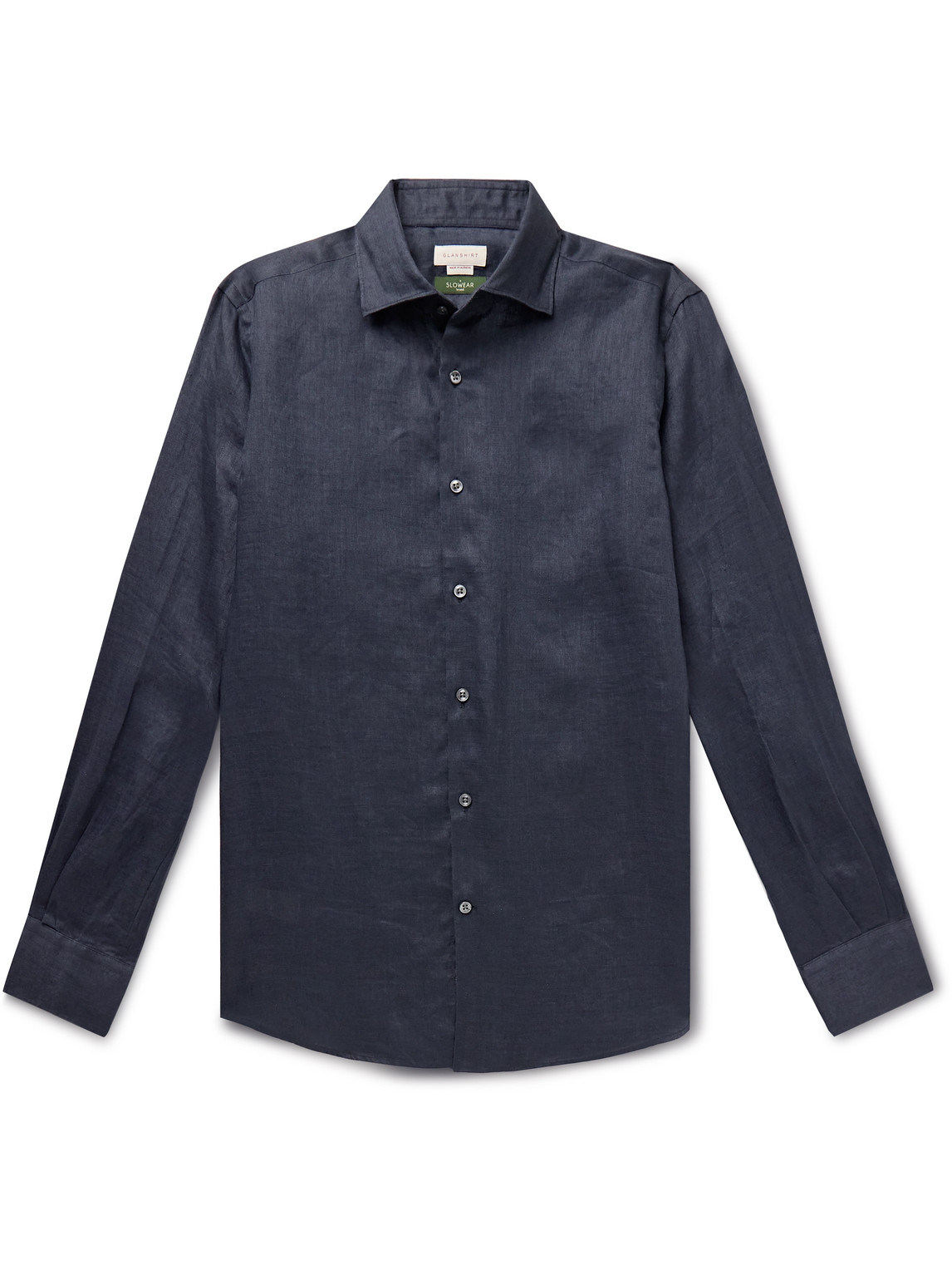 Incotex Slim-fit Linen Shirt In Blue