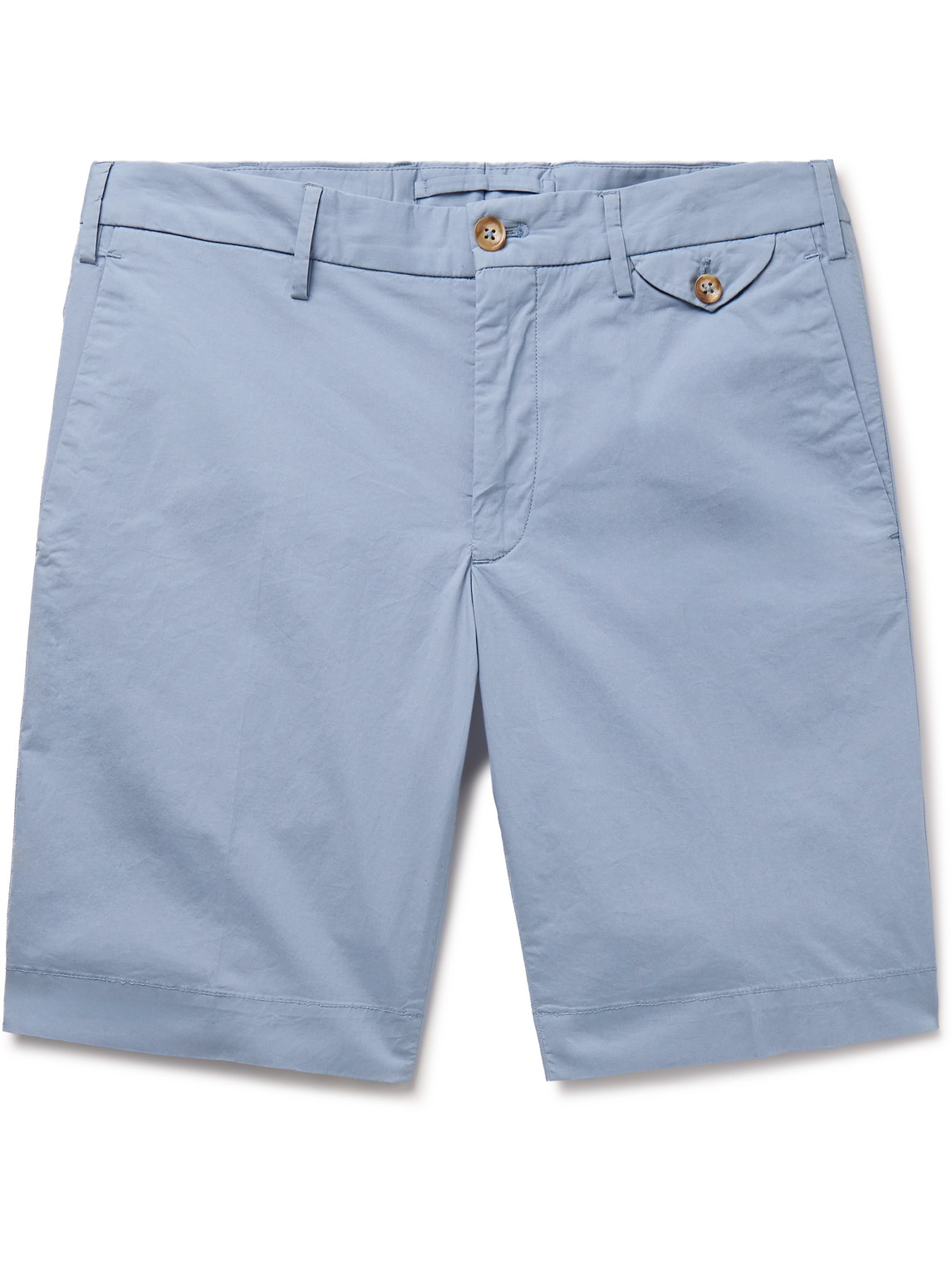 Incotex Slim-fit Stretch-cotton Poplin Bermuda Shorts In Blue