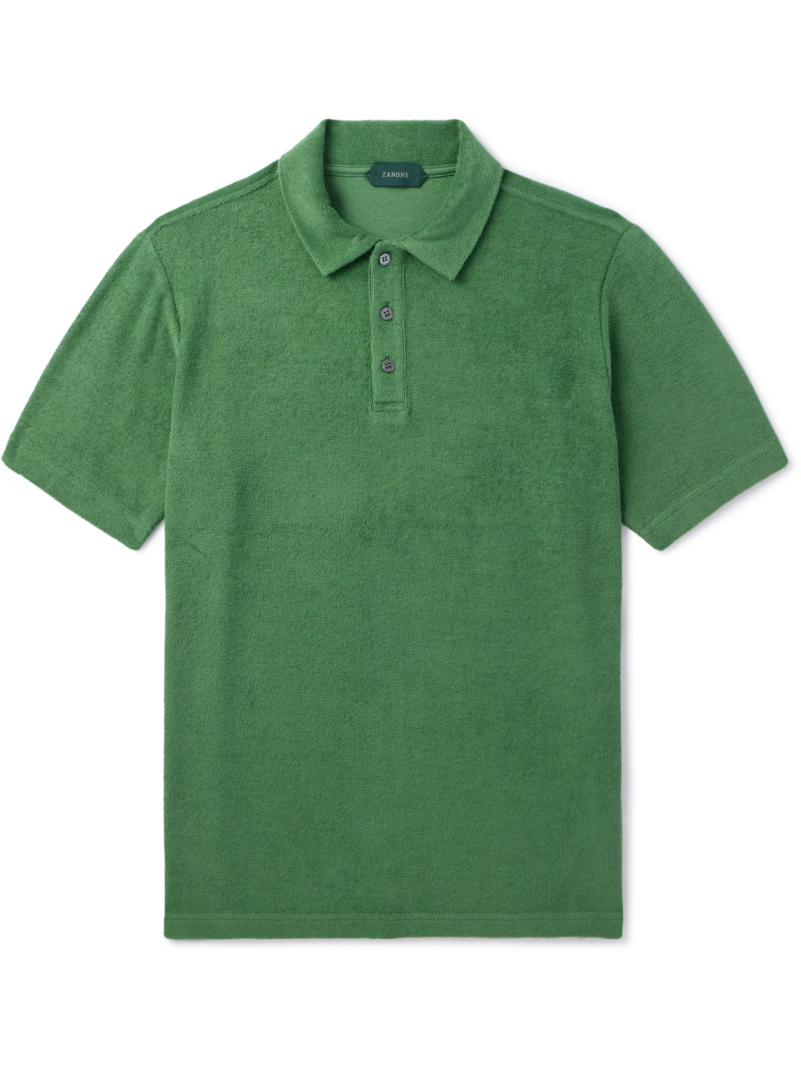 Incotex Cotton-terry Polo Shirt In Green