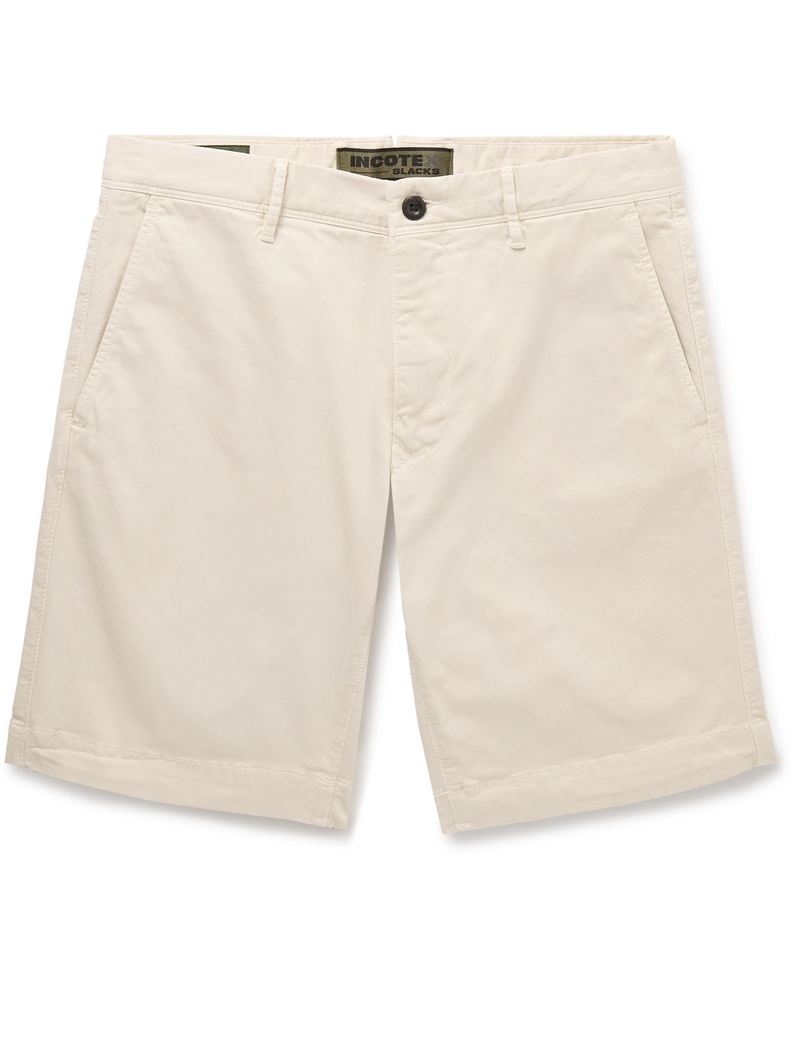 Incotex Slim-fit Stretch-cotton Twill Bermuda Shorts In Neutrals